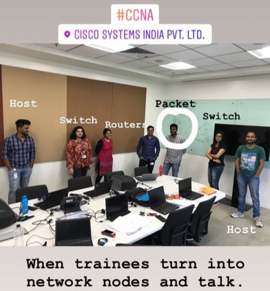 Students playing the CCNA game